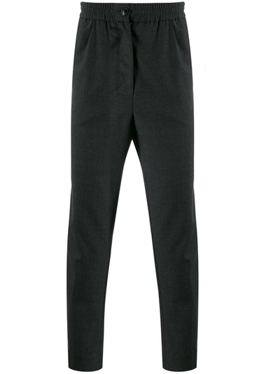 Ami Alexandre Mattiussi Elasticated Waist Cropped Trousers In Grey