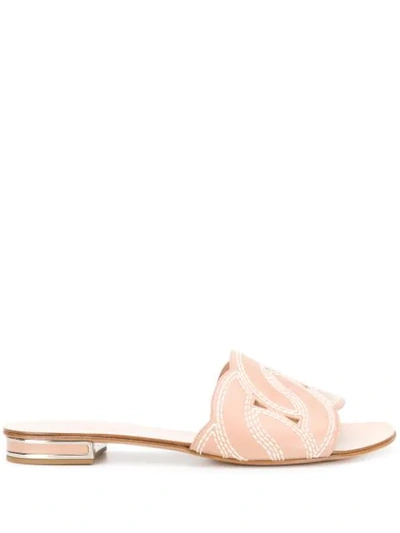 Casadei Catenassé Slip-on Sandals In Pink