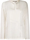 Lanvin Lace Panelled Blouse In White