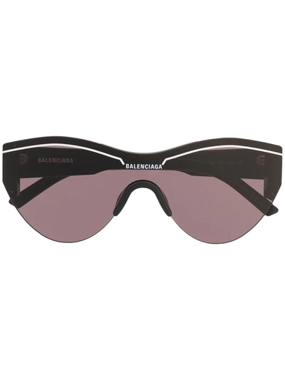 Balenciaga Mirror Lenses Cat-eye Frame Sunglasses In Black