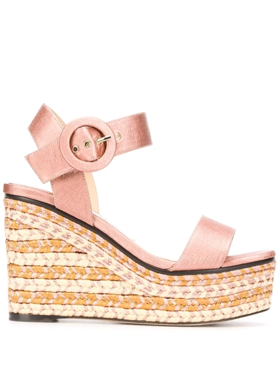 Jimmy Choo Abigail 100mm Wedge Sandals In Pink