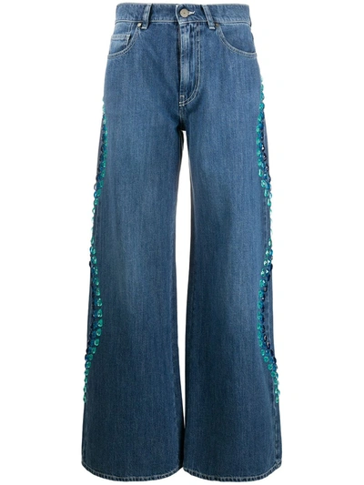 P.a.r.o.s.h Ceans Wide Leg Jeans In Blue