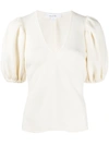 Beaufille Balloon Sleeves Blouse In White