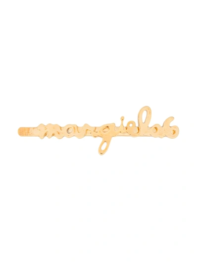 Mm6 Maison Margiela Logo Hairpin In Gold
