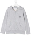 Bonpoint Kids' Chest Logo Hoodie In Grey