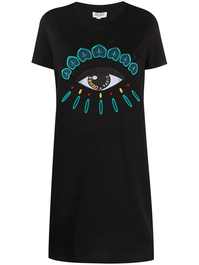 Kenzo Eye T-shirt Dress In Black