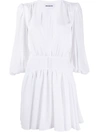 Brognano Flared Plunging-neck Dress In White