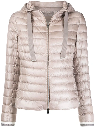 Herno Zipped Up Padded Jacket In Neutrals