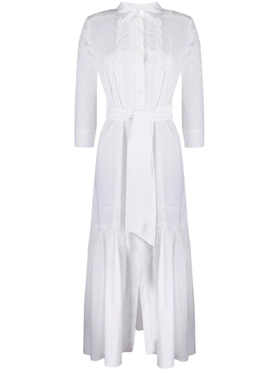 Ermanno Scervino Lace-trimmed Poplin Shirt Dress In White