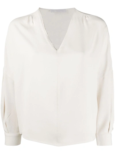 Fabiana Filippi Pleated Crepe Blouse In Neutrals