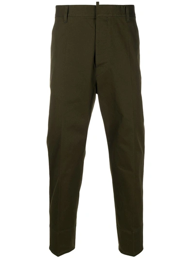 Dsquared2 Cropped Tailored Trousers In Green