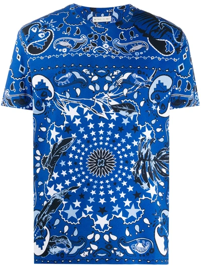 Etro All-over Print T-shirt In Blue