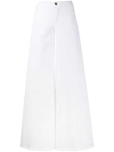 Federica Tosi Twill Wide-leg Trousers In White