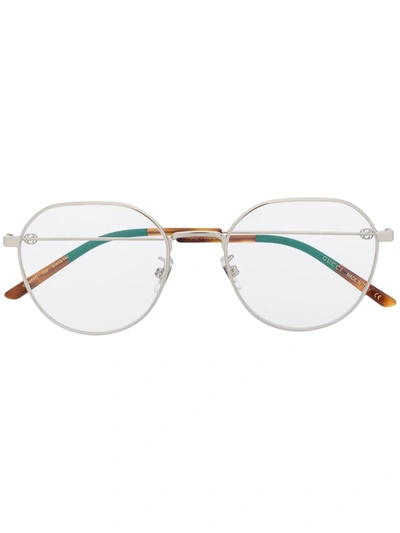 Gucci Gg0684o Soft Round-frame Glasses In Silver