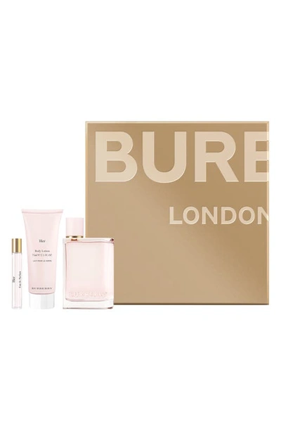 Burberry Her Eau De Parfum 3 Piece Gift Set ($173 Value)