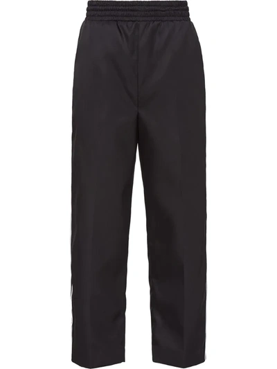 Prada Cropped Track Pants In Black