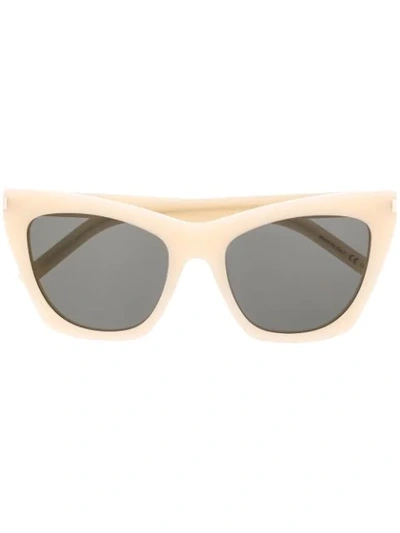 Saint Laurent Cat Eye Sunglasses In Neutrals