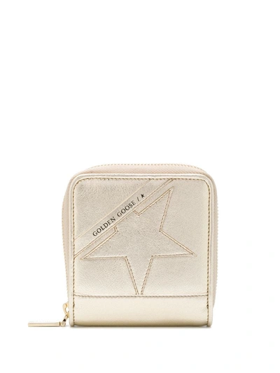 Golden Goose Star Detail Compact Wallet In Gold