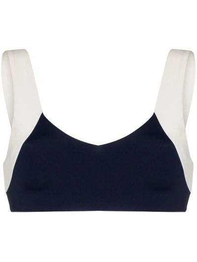 Odyssee Two-tone Bikini Top In Blue