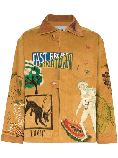 Bode Illustrated Boxy-fit Corduroy Jacket In Brown