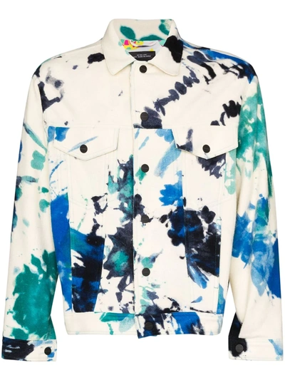 Canessa Essence Printed Cashmere Jacket In Blue