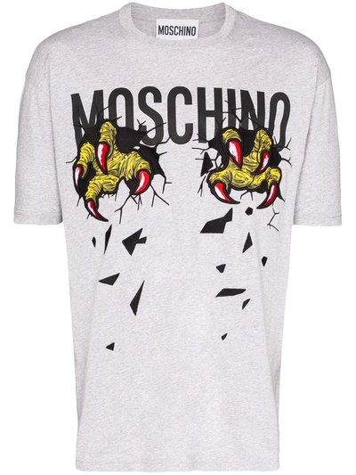 Moschino Creatures Logo-print T-shirt In A1485 Grey