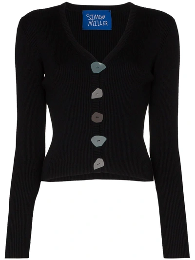 Simon Miller Nepa Fitted Button-up Cardigan In Black