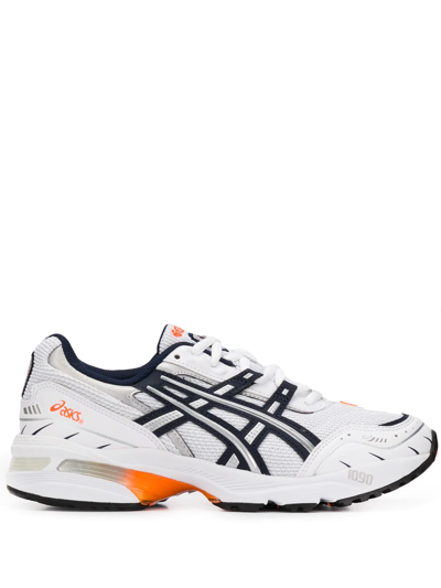 Asics White And Silver Gel-1090 Low Top Trainers