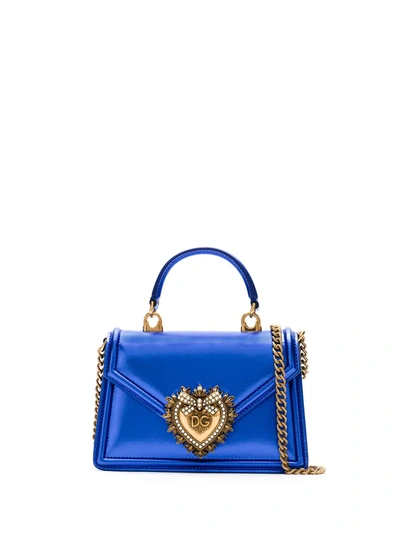 Dolce & Gabbana Mini Devotion Tote In Blue