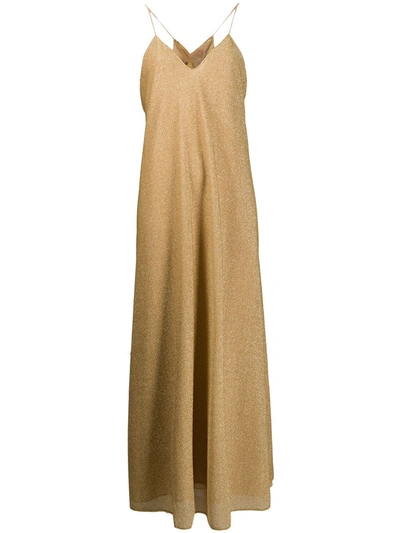 Oseree Lumière Metallic Maxi Dress In Gold