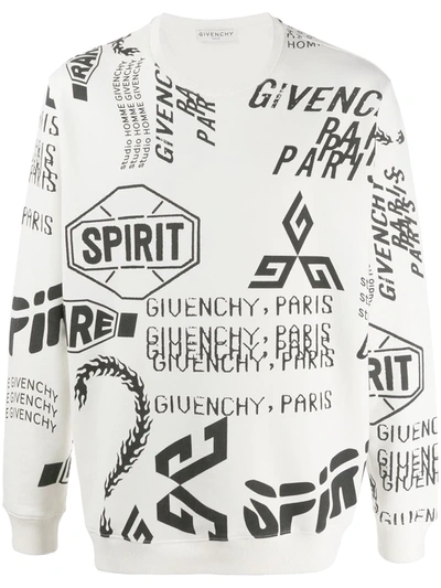 Givenchy Logo Graphic Sweatshirt In Bianco