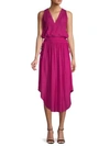 Ramy Brook Hayley Drawstring Dress In Deep Fuschia