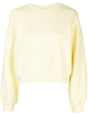 Agolde Wide Sleeve Cropped Sweatshirt In Yellow