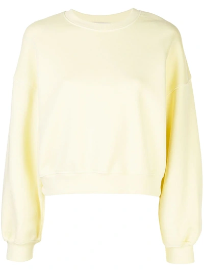 Agolde Wide Sleeve Cropped Sweatshirt In Yellow