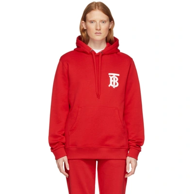Burberry Red Landon Logo Hoodie In Bright Red