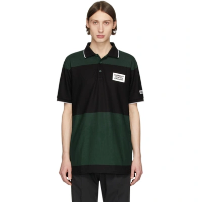 Burberry Ssense Exclusive Black & Green Copland Polo In Dkpne Green