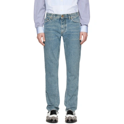 Burberry Straight-fit Washed Jeans In Pale Blue