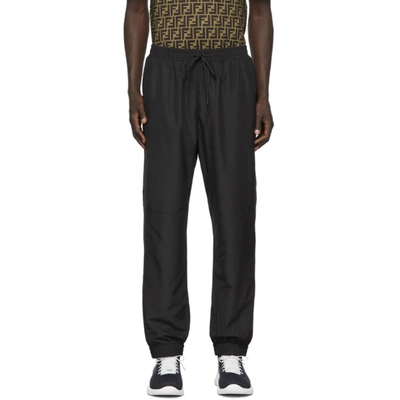 Fendi Black Micro Forever  Piping Lounge Pants In F0gme Black