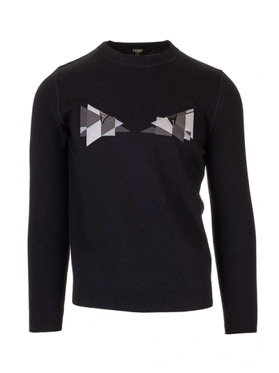 Fendi Men's Black Cotton Sweater