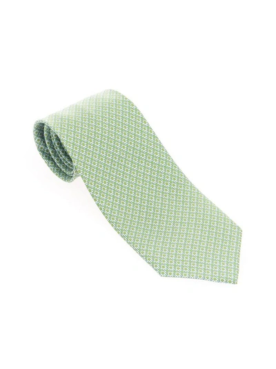 Ferragamo Salvatore  Men's Green Silk Tie