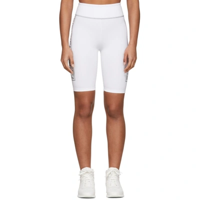 Fendi White & Silver 'forever ' Band Bike Shorts In F0znm White