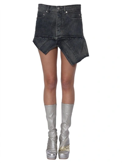 Rick Owens Denim Skirts In Grey