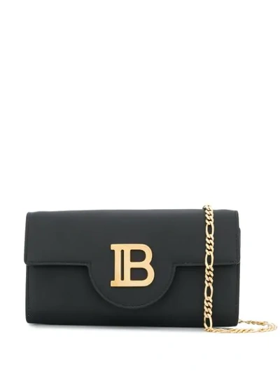 Balmain Logo Shoulder Bag In Black