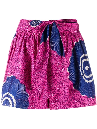 Ulla Johnson Tie-waist Printed Shorts In Pink