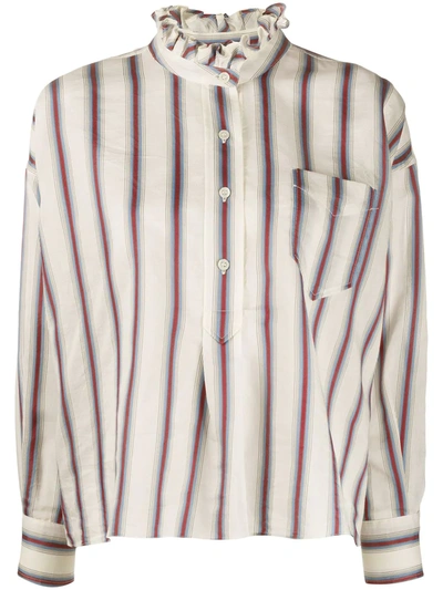 Isabel Marant Étoile Light Pink Striped Olena Shirt In Neutrals