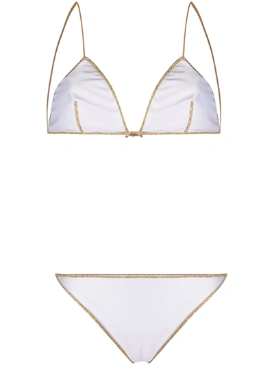 Oseree Triangle Bikini Set In White