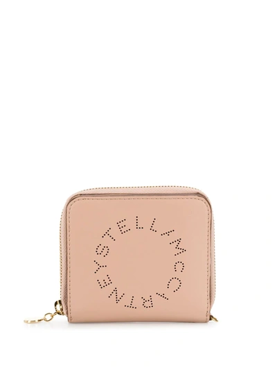 Stella Mccartney Small Stella Logo Perforated Wallet In Pink