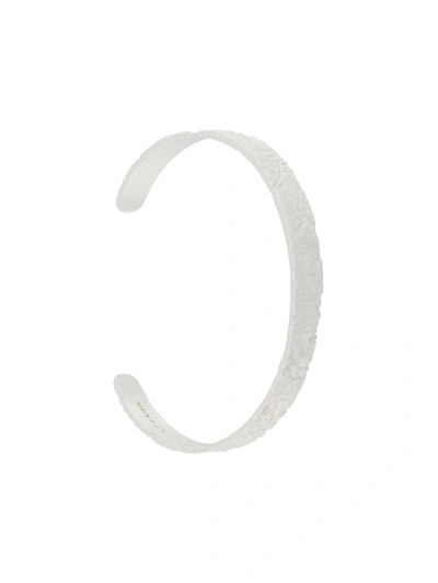 Nove25 Hammered Cuff Bracelet In White