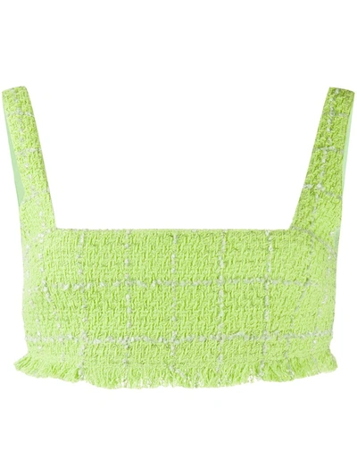 Brognano Frayed Twill Top In Green