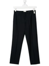 Fendi Teen Front Pleats Smart Trousers In Blue